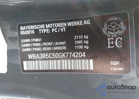 2016 BMW 435I xDrive z USA, uszkodzony, nr VIN WBA3R5C50GK774204